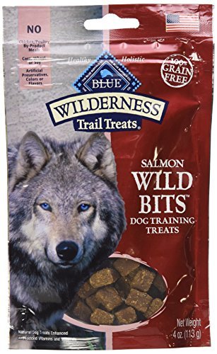 BLUE Wilderness Trail Treats Grain-Free Wild Bits Salmon Recipe Dog Treats 4-oz, Salmon Recipe / 2 Pack