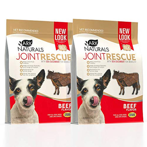 ARK NATURALS Sea Mobility Beef Joint Rescue Dog Chews, Increase Flexibility, Mobility and Joint Comfort, 500mg Glucosamine, 2 Pack