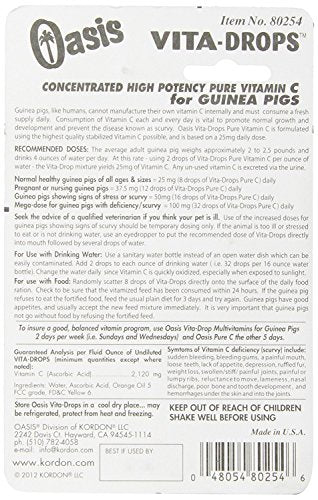 Kordon OASIS #80254 Vita Drops-Pure C for Guinea Pig, 4-Ounce