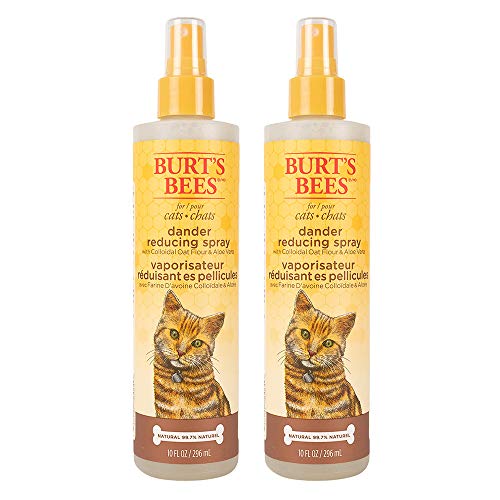 Burt's Bees for Cats Natural Dander Reducing Spray with Colloidal Oat Flour & Aloe Vera | Cat Spray, 10 oz- 2 Pack