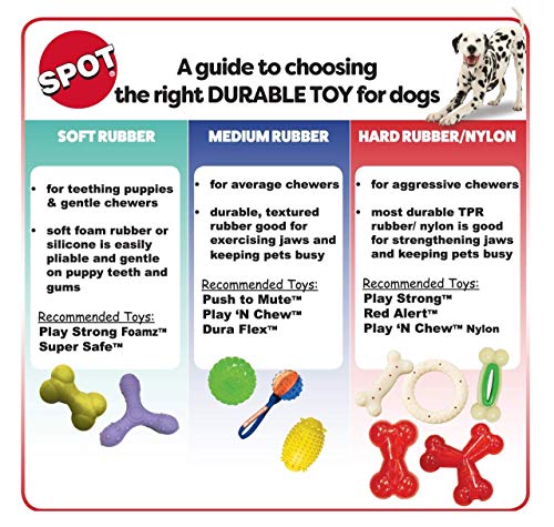 Ethical Pets Play Strong Virtually Indestructible Rubber S" Dog Bone Toy, 12-Inch Dog chew toy. (2-Pack)