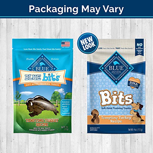 Blue Buffalo BLUE Bits Natural Soft-Moist Training Dog Treats, Turkey Recipe 4-oz bag