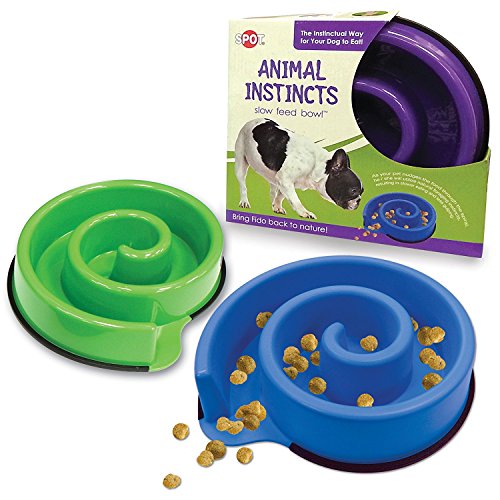 Ethical Pets Animal Instincts Slow Feed Dog Bowl, Purple (2 Pack)