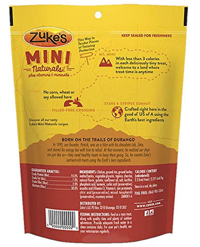 Zukes Mini Naturals Dog Treats Chicken 1 Lb