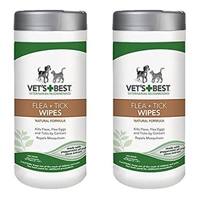 Vet's Best Flea and Tick Wipes for Dogs and Cats, 100 Wipes, USA Made