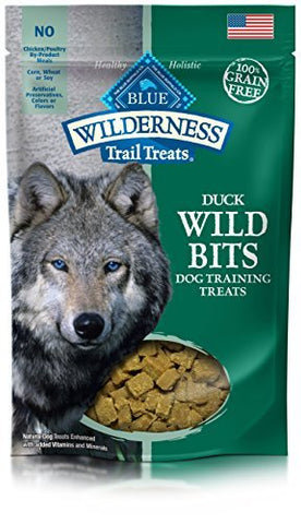 BLUE Wilderness Trail Treats Grain-Free Wild Bits Duck Recipe Dog Treats 4-oz, Duck Recipe / 2 Pack
