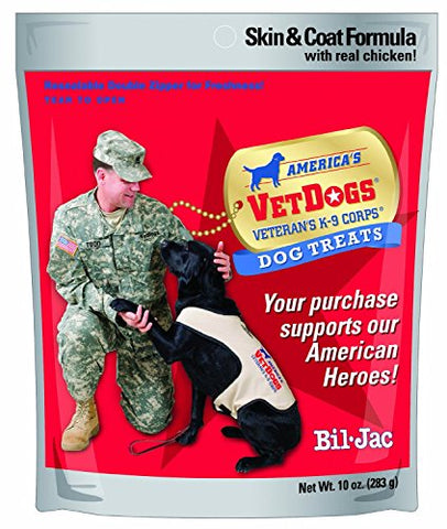 Bil-Jac (3 Pack) America's Vetdogs Skin and Coat Dog Treats, 10 Ounces Each