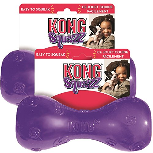 2 pack KONG Squeezz Dumbbell Dog Toy Large