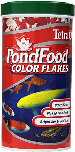 Tetra Pond Food, Flaked Color Fish Food, 6-Ounce, 1-Liter, (77021)