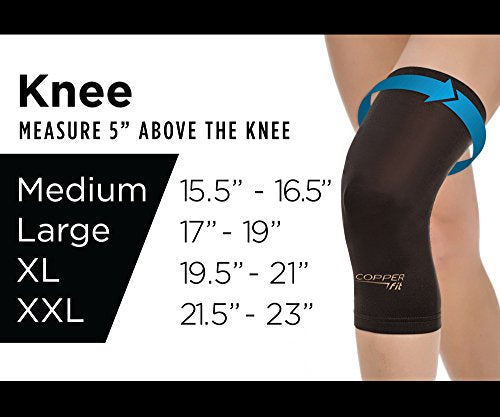 Copper Fit Pro Series Compression Knee Sleeve, Black with Copper Trim, X-Large,Packaging may Vary