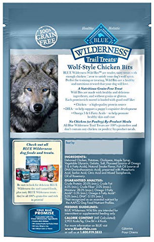 Blue Buffalo Wilderness Trail Treats Wild Bits Grain Free Soft-Moist Training Dog Treats, Chicken Recipe 4-oz bag