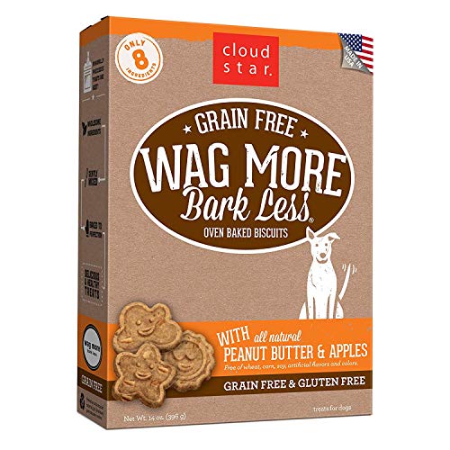 Cloud Star Wag More Bark Less Oven Baked Biscuits, Grain Free Crunchy Dog Treats, Made in The USA