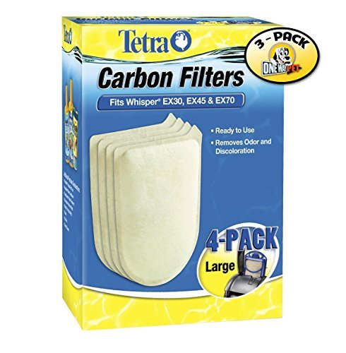 Tetra Whisper EX Carbon Filter Cartridge Large 4 Pieces - 3 PACK