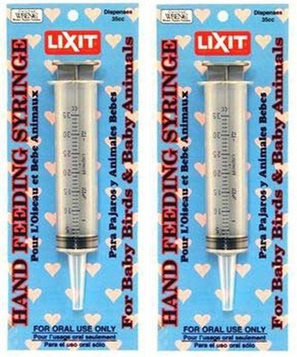 Lixit Hand Feeding Syringe, 35cc (2 Pack)