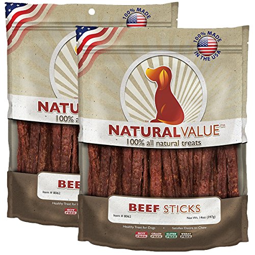 Loving Pets Natural Value All Natural Soft Chew Beef Sticks for Dogs, 14-Ounce