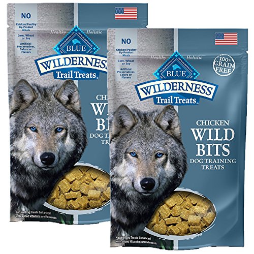 BLUE Wilderness Trail Treats Grain-Free Wild Bits Chicken Recipe Dog Treats 4-oz, Chicken Recipe / 2 Pack