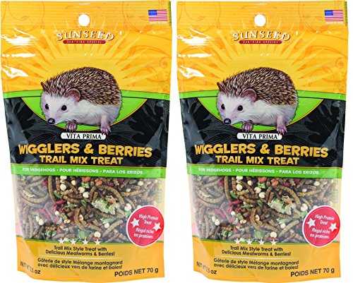 Sunseed Company-Vita Prima Hedgehog Treat-Wigglers & Berries 2.5 Ounce (2 Packs of 2.5 oz)