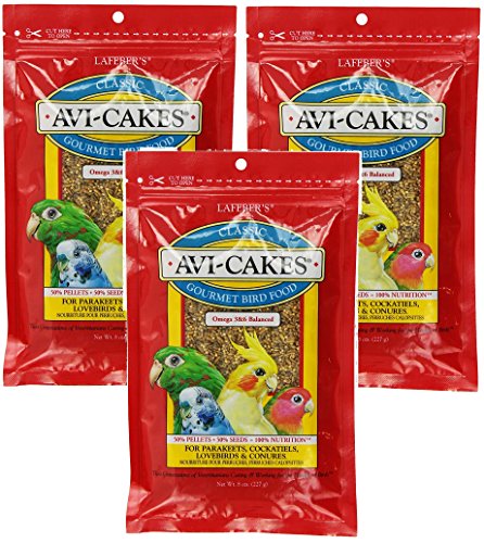 (3 Pack) Lafeber's Original Flavor Avi-Cakes for Parakeets, Cockatiels & Conures
