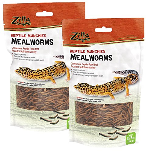 Zilla Reptile Food Munchies Mealworm, 3.75-Ounce