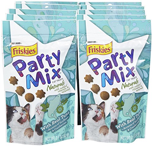 Friskies Case of 10 Party Mix Naturals with Real Tuna - 2.1oz