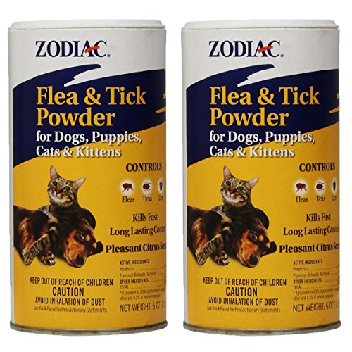 Zodiac Flea & Tick Powder for Dogs, Puppies, Cats, and Kittens, 6-Ounce