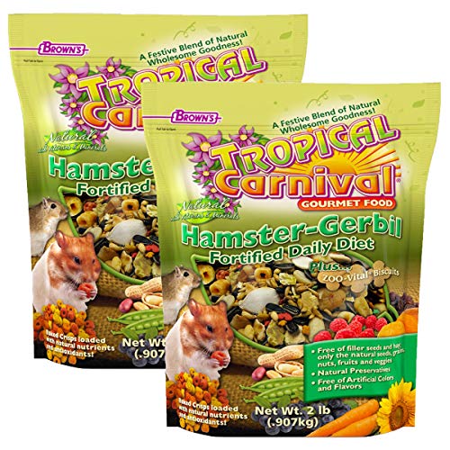 Tropical Carnival F.M. Brown's Natural Hamster-Gerbil Food, 4-Lb Bag - Vitamin-Nutrient Fortified Daily Diet, No Filler Seeds, No Artificial Colors Or Flavors