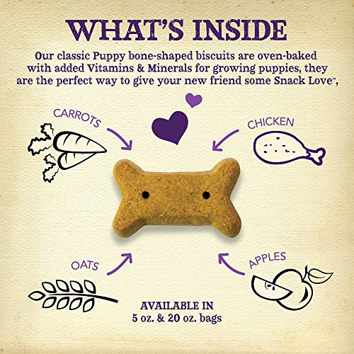 Old Mother Hubbard Classic Crunchy Natural Puppy Treats, Mini Dog Biscuits, 5-Ounce Bag