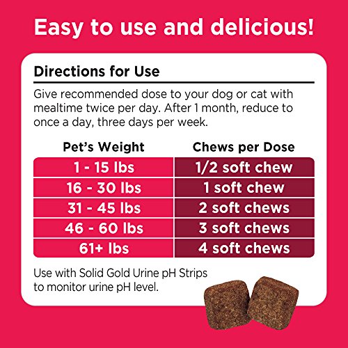 Solid Gold Dog & Cat Supplements for Urinary Tract Health and Testing; Berry Balance Chews and Powder with Antioxidant-rich cranberries plus pH Strips