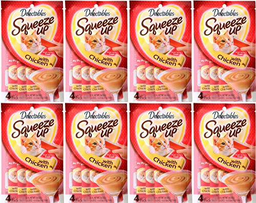 Delectables Squeeze Up Lickable Wet Cat Treats Chicken -32 Tubes (8 x 4 packs)