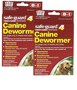 8 in 1 Safe Guard Canine Dewormer for Large Dogs, 4-Gram- 2 Pack ( 2 Pouches per Pack)