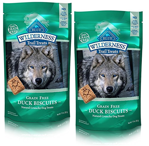 BLUE Wilderness Trail Treats Grain-Free Duck Biscuits Dog Treats (Trail Treats Duck Recipe, 10 oz (Pack of 2))