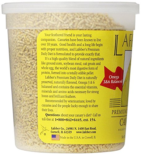 LAFEBER'S Premium Daily Diet Pellets Pet Bird Food, Made with Non-GMO and Human-Grade Ingredients, for Canaries, 1.25 lbs