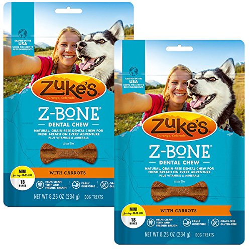 Zuke's Z-Bone Dental Chew Dog Treats, Carrot, Mini (2 Pack)