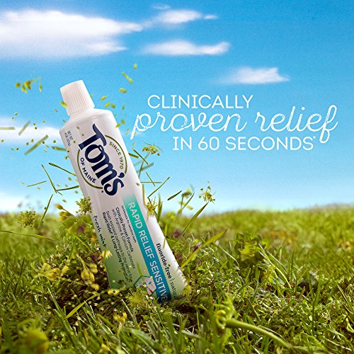 Tom's of Maine, Natural Rapid Relief Sensitive Toothpaste, Natural Toothpaste, Sensitive Toothpaste, Fresh Mint, 4 Ounce, 2-Pack