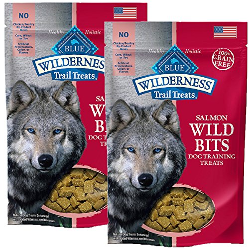 BLUE Wilderness Trail Treats Grain-Free Wild Bits Salmon Recipe Dog Treats 4-oz, Salmon Recipe / 2 Pack