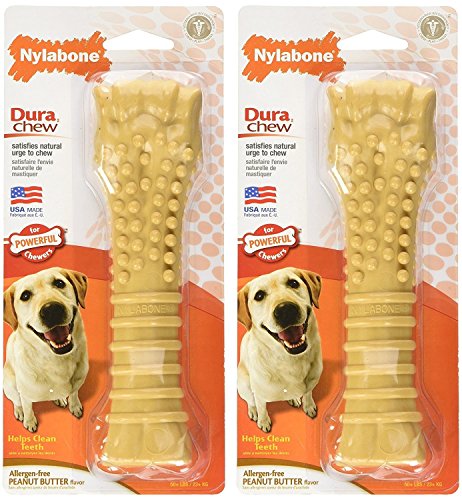 Nylabone Dura Chew Textured Toy (Peanut Butter Flavored Bone - 2 Pack)