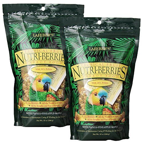 Lafeber Tropical Fruit Nutri-Berries Parrot Food 10 oz bag (2 Pack)
