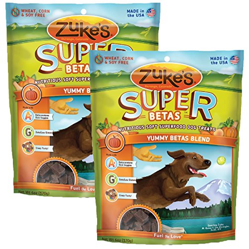 Zuke's Supers All Natural Nutritious Soft Superfood Dog Treats, Yummy Betas Blend 6-Ounce 2 pack