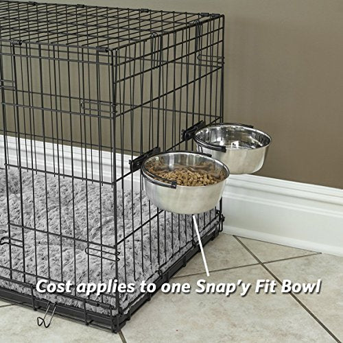 MidWest Homes for Pets Snap'y Fit Stainless Steel Food Bowl/Pet Bowl, 10 oz. for Dogs, Cats, Small Animals
