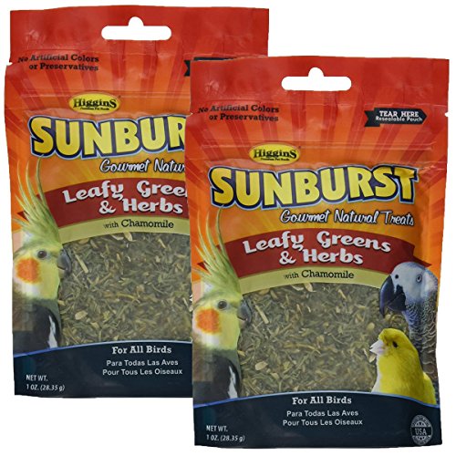 Higgins Sunburst Leafy Greens & Herbs Gourmet Treats for All Birds (2 Pack)