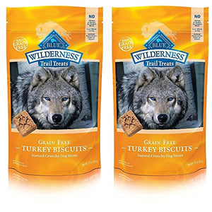 Blue Buffalo Wilderness Trail Treats Turkey Biscuits Grain-Free Dog Treats (Pack of 2)
