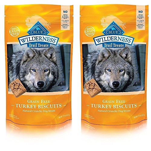 Blue Buffalo Wilderness Trail Treats Turkey Biscuits Grain-Free Dog Treats (Pack of 2)
