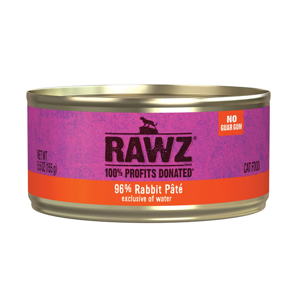 Rawz Natural Premium Pate Canned Cat Wet Food - Made with Real Meat Ingredients No BPA or Gums - 5.5oz Cans 24 Count