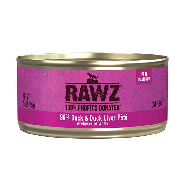 Rawz Natural Premium Pate Canned Cat Wet Food - Made with Real Meat Ingredients No BPA or Gums - 5.5oz Cans 24 Count