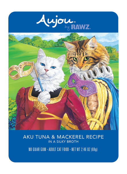 Rawz Aujou Aku Tuna & Mackerel Cat Food 8/2.46 oz Pouches